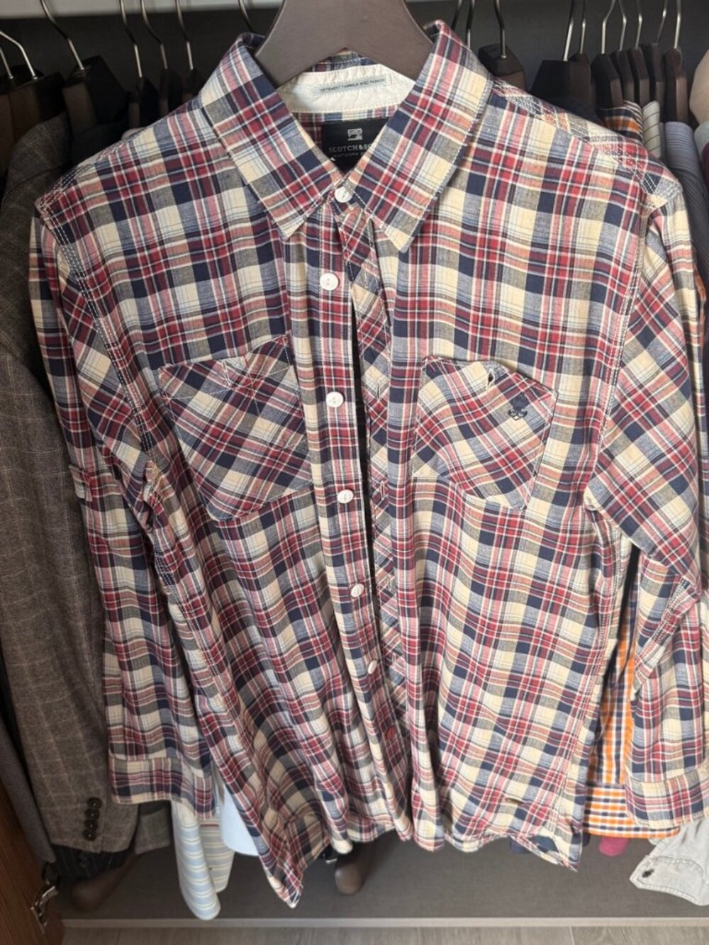 Scotch & Soda Plaid Western Shirt – L